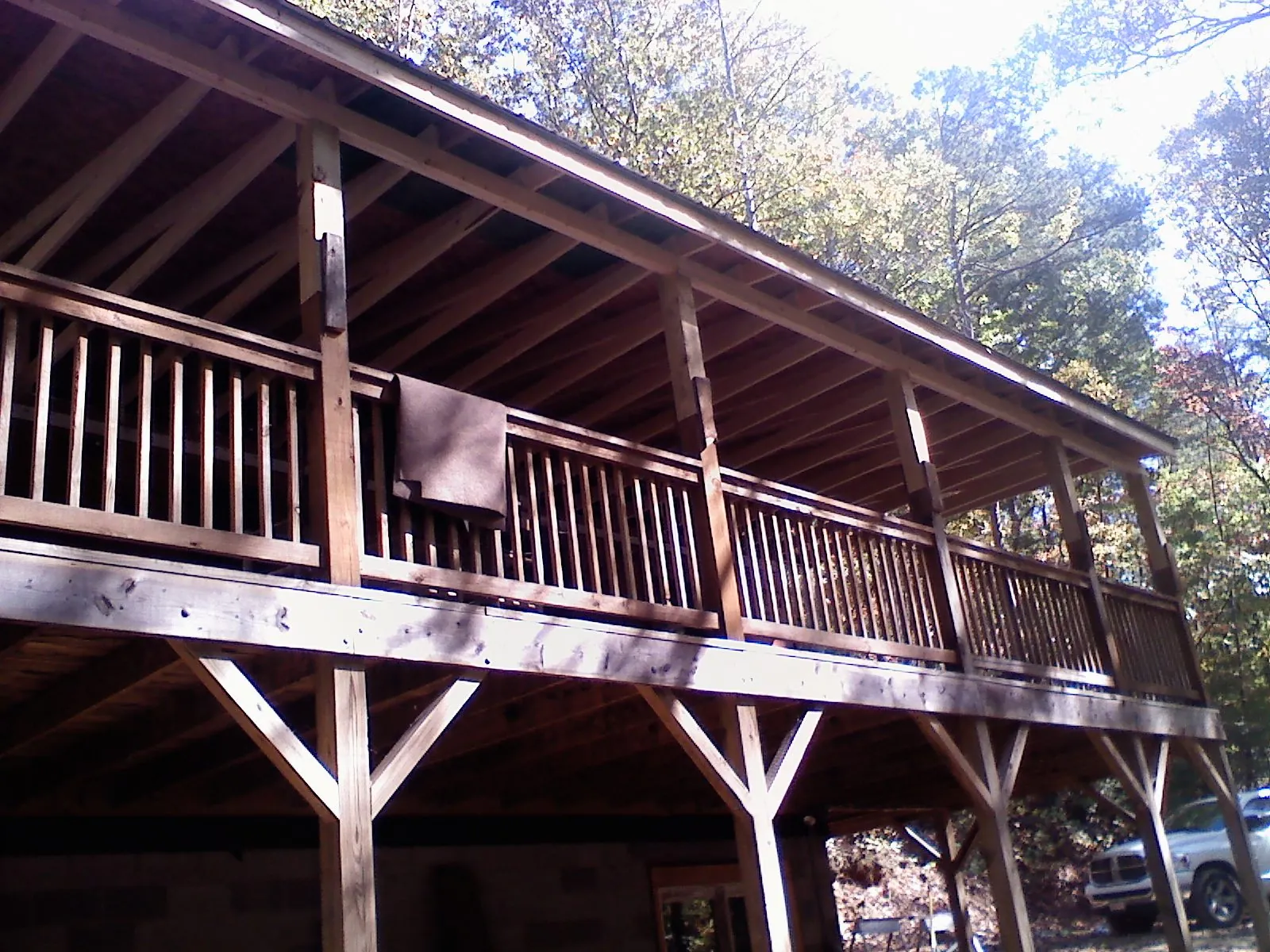 Timber framing under a new elevated porch and deck — Roof Leak Repair in Titusville by Roofing Brothers